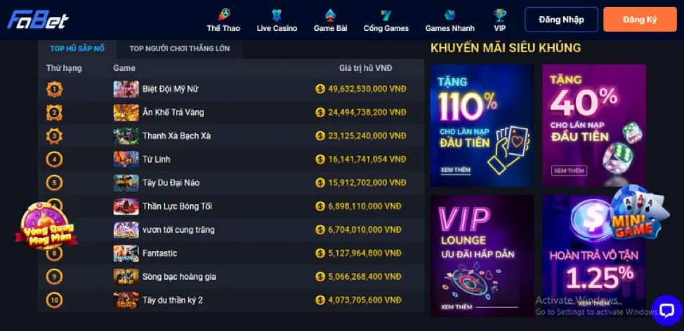 Slot jackpot lũy tiến cwin999 code